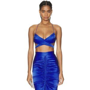 Alex Perry Hudson Wrap Bra Top Bluebell